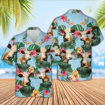 Simmental Flower Pattern Hawaiian Shirt, Farm Hawaiian Shirt, Farmer Hawaii | Newhawaiianshirts AU