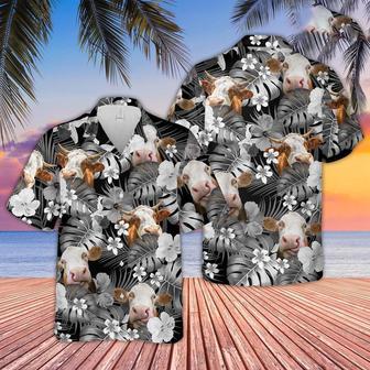 Simmental Grey Hawaiian Shirt, Farm Hawaiian Shirt, Farmer Hawaii | Newhawaiianshirts AU