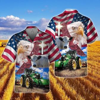 Speckle Park With Eagles And Tractor Hawaiian Shirt, Farm Hawaiian Shirt, Farmer Hawaii | Newhawaiianshirts AU