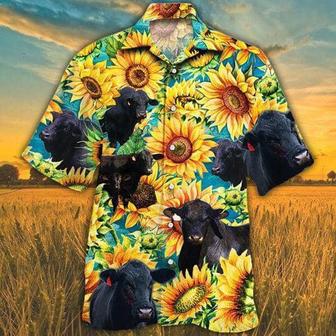 Sunflower Brangus Cattle Hawaiian Shirt, Farm Hawaiian Shirt, Farmer Hawaii | Newhawaiianshirts AU