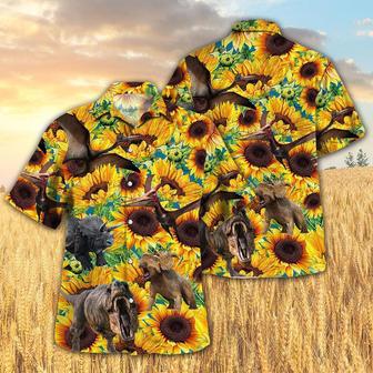 Sunflower Dinosaur Hawaiian Shirt, Farm Hawaiian Shirt, Farmer Hawaii | Newhawaiianshirts AU