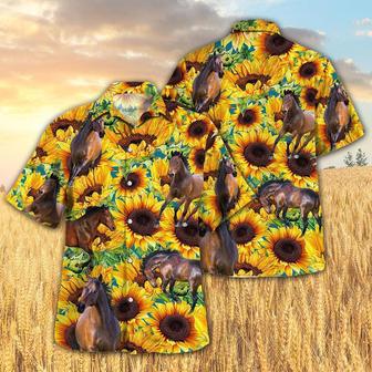 Sunflower Horse Hawaiian Shirt, Farm Hawaiian Shirt, Farmer Hawaii | Newhawaiianshirts AU