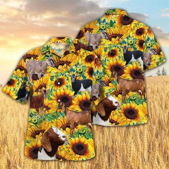 Sunflower Nubian Goat Hawaiian Shirt, Farm Hawaiian Shirt, Farmer Hawaii | Newhawaiianshirts AU