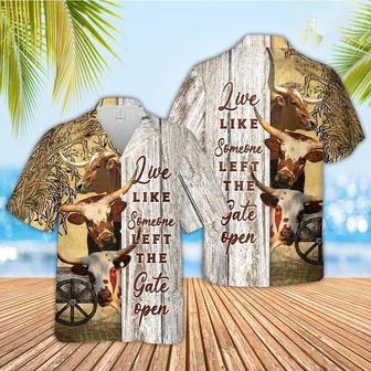 Texas Longhorn Woods Pattern Hawaiian Shirt, Farm Hawaiian Shirt, Farmer Hawaii | Newhawaiianshirts AU