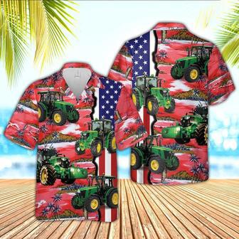 Tractor American Flag Farming Hawaiian Shirt, Farm Hawaiian Shirt, Farmer Hawaii | Newhawaiianshirts AU