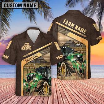 Tractor Brown Pattern Customized Name Hawaiian Shirt, Farm Hawaiian Shirt, Farmer Hawaii | Newhawaiianshirts AU