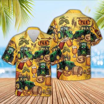 Tractor Drink Beer Pattern Hawaiian Shirt, Farm Hawaiian Shirt, Farmer Hawaii | Newhawaiianshirts AU