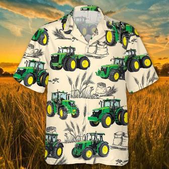 Tractor Green All Printed Hawaiian Shirt, Farm Hawaiian Shirt, Farmer Hawaii | Newhawaiianshirts AU