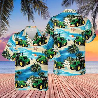 Tractor On The Beach All Over Printed Hawaiian Shirt, Farm Hawaiian Shirt, Farmer Hawaii | Newhawaiianshirts AU