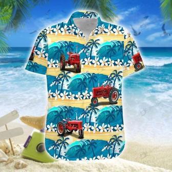 Tractor On The Beach White Flower Hawaiian Shirt, Farm Hawaiian Shirt, Farmer Hawaii | Newhawaiianshirts AU