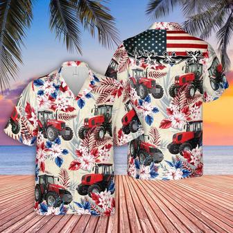 Tractor Pattern US FLAG Hawaiian Shirt, Farm Hawaiian Shirt, Farmer Hawaii | Newhawaiianshirts AU