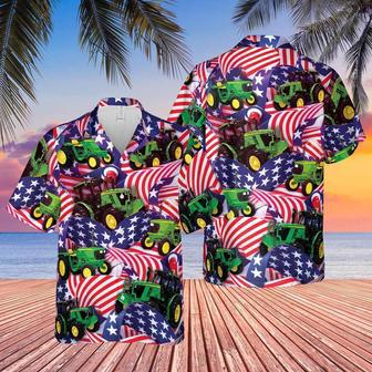 Tractor United States Flag All Over Printed Hawaiian Shirt, Farm Hawaiian Shirt, Farmer Hawaii | Newhawaiianshirts UK