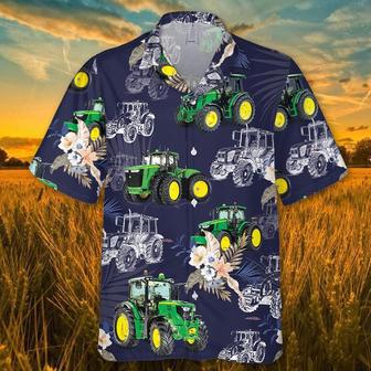 Tractor White Drawing 2 Hawaiian Shirt, Farm Hawaiian Shirt, Farmer Hawaii | Newhawaiianshirts AU