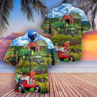 Tractors All Over Printed Hawaiian Shirt, Farm Hawaiian Shirt, Farmer Hawaii | Newhawaiianshirts AU