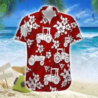 Tractors Hawaiian Theme Red Hawaiian Shirt, Farm Hawaiian Shirt, Farmer Hawaii | Newhawaiianshirts AU