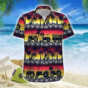 Tractors In Sunset Hawaiian Shirt, Farm Hawaiian Shirt, Farmer Hawaii | Newhawaiianshirts