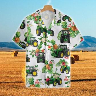 Tractors Pineapple All Over Printed Hawaiian Shirt, Farm Hawaiian Shirt, Farmer Hawaii | Newhawaiianshirts