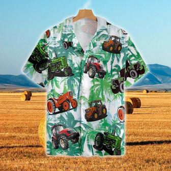 Tractors Tropical Plants All Over Printed Hawaiian Shirt, Farm Hawaiian Shirt, Farmer Hawaii | Newhawaiianshirts AU