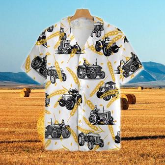 Tractors Wheats All Over Printed Hawaiian Shirt, Farm Hawaiian Shirt, Farmer Hawaii | Newhawaiianshirts AU