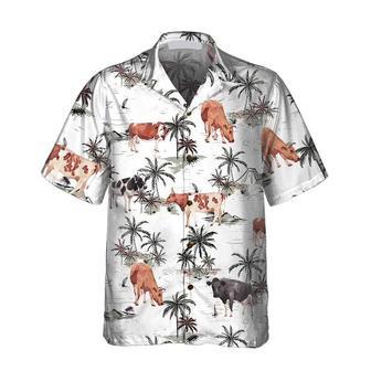 TROPICAL ISLAND AND COWS PATTERN Hawaiian Shirt, Farm Hawaiian Shirt, Farmer Hawaii | Newhawaiianshirts UK