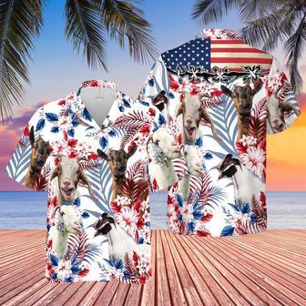 United States Flag Hawaiian Theme For Goat Lovers All Printed Hawaiian Shirt, Farm Hawaiian Shirt, Farmer Hawaii | Newhawaiianshirts DE