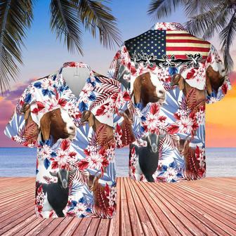 United States Flag Hawaiian Theme For Nubian Goat Lovers All Printed Hawaiian Shirt, Farm Hawaiian Shirt, Farmer Hawaii | Newhawaiianshirts UK