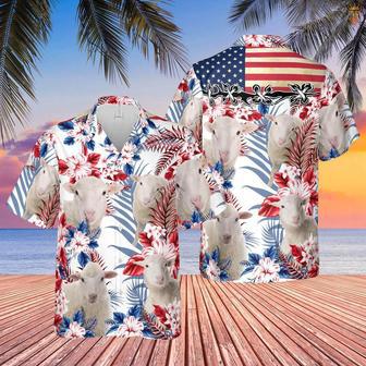 United States Flag Hawaiian Theme For Sheep Lovers All Printed Hawaiian Shirt, Farm Hawaiian Shirt, Farmer Hawaii | Newhawaiianshirts AU