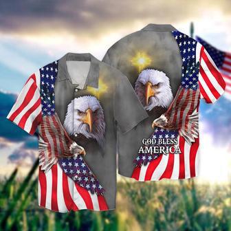 United States Independence Day Eagle God Bless America All Printed Hawaiian Shirt, Farm Hawaiian Shirt, Farmer Hawaii | Newhawaiianshirts DE