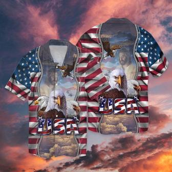 United States Independence Day Eagles God Blessing All Printed Hawaiian Shirt, Farm Hawaiian Shirt, Farmer Hawaii | Newhawaiianshirts CA