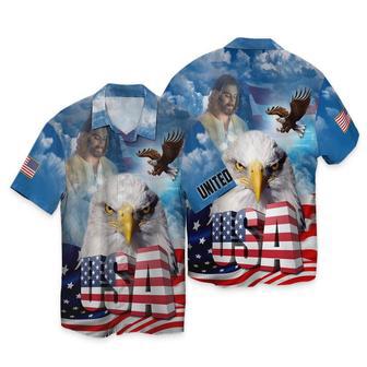 United States Independence Day Eagles God Blessing Blue Sky All Printed Hawaiian Shirt, Farm Hawaiian Shirt, Farmer Hawaii | Newhawaiianshirts UK