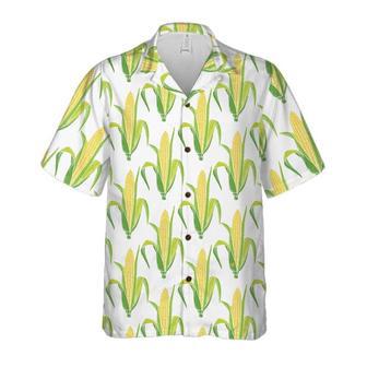 Yellow Corncobs With Green Leaves All Over Printed Hawaiian Shirt, Farm Hawaiian Shirt, Farmer Hawaii | Newhawaiianshirts AU