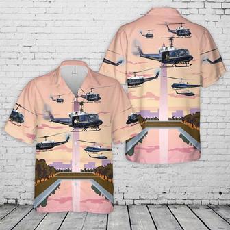 Air Force Hawaiian Shirt, Bell Twin Huey Of The Helicopter Squadron Flying Over Washington Dc Hawaiian Shirt, Air Force Aloha Shirt | Newhawaiianshirts CA