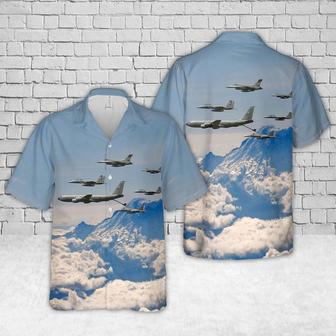 Air Force Hawaiian Shirt, Of The Air Refueling Squadron Over Mount Rainier Washington Air National Guard Hawaiian Shirt | Newhawaiianshirts DE