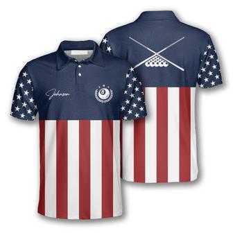 All Over Pint Billiard American Flag Navy Custom Billiard Shirts For Men, Flag Shirt, Billiard Shirt - Monsterry