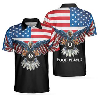 All Over Print Billiards American Eagle Golf Polo Shirt For Men - Gifts For Golfers Men - Monsterry DE