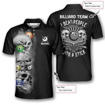 All Over Print Skull Addicted Custom Billiard Polo Shirts For Men, Skull Shirt - Monsterry