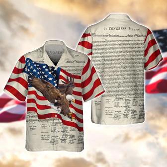 All Over Print Usa Eagle Hawaiian Shirts For Adults, Happy Independence's Day Hawaii Shirt Short Sleeve For Summer | Newhawaiianshirts CA