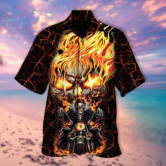 All Over Printed Ghost Rider Fire Hawaiian Shirts | Newhawaiianshirts UK