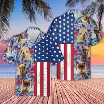 Alpaca Flower Pattern American Hawaiian Shirt, Farm Hawaiian Shirt, Farmer Hawaii | Newhawaiianshirts AU