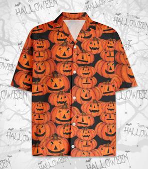 Amazing Halloween Hawaiian Aloha Shirts Pumpkin Jack-O'-Lantern Pattern | Newhawaiianshirts DE