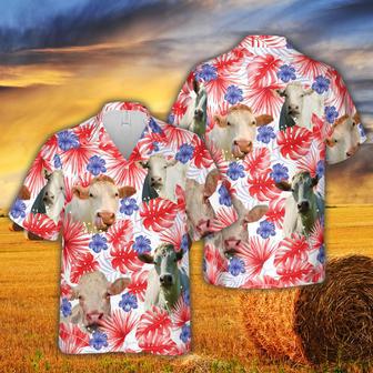 American Colors Charolais Cattle Hawaiian Shirt | Newhawaiianshirts AU