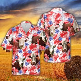 American Colors Herefold Cattle Hawaiian Shirt, Farm Hawaiian Shirt, Farmer Hawaii | Newhawaiianshirts AU