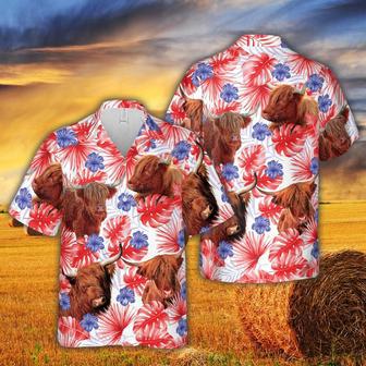 American Colors Highland Cattle Hawaiian Shirt, Farm Hawaiian Shirt, Farmer Hawaii | Newhawaiianshirts AU