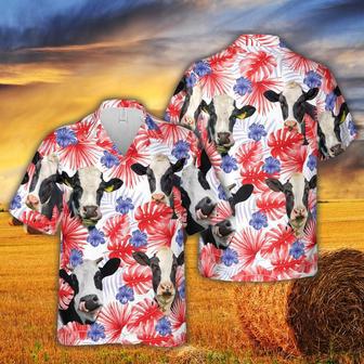 American Colors Holstein Friesian Cattle Hawaiian Shirt, Farm Hawaiian Shirt, Farmer Hawaii | Newhawaiianshirts AU