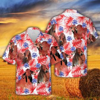 American Colors Red Brahman Cattle Hawaiian Shirt | Newhawaiianshirts AU