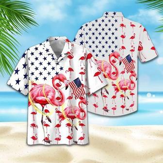 American Flag Flamingo Hawaiian Aloha Shirts | Newhawaiianshirts AU