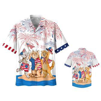 American Shorthair Shirt, Independence Day Is Coming, Cat Aloha Beach Shirt, Cat Patriotic American Hawaii Shirt | Newhawaiianshirts AU