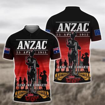 Anzac Day Polo Shirt Lest We Forget Personalized Name Polo Shirt - Monsterry AU