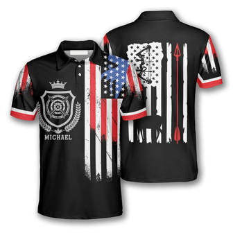 Archery Crown Emblem American Flag Custom Archery Shirts For Men, Gift For Archery Lover - Monsterry