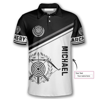 Archery Emblem Black White Version Custom Archery Shirts For Men, Best Gift For Archery Lover - Monsterry
